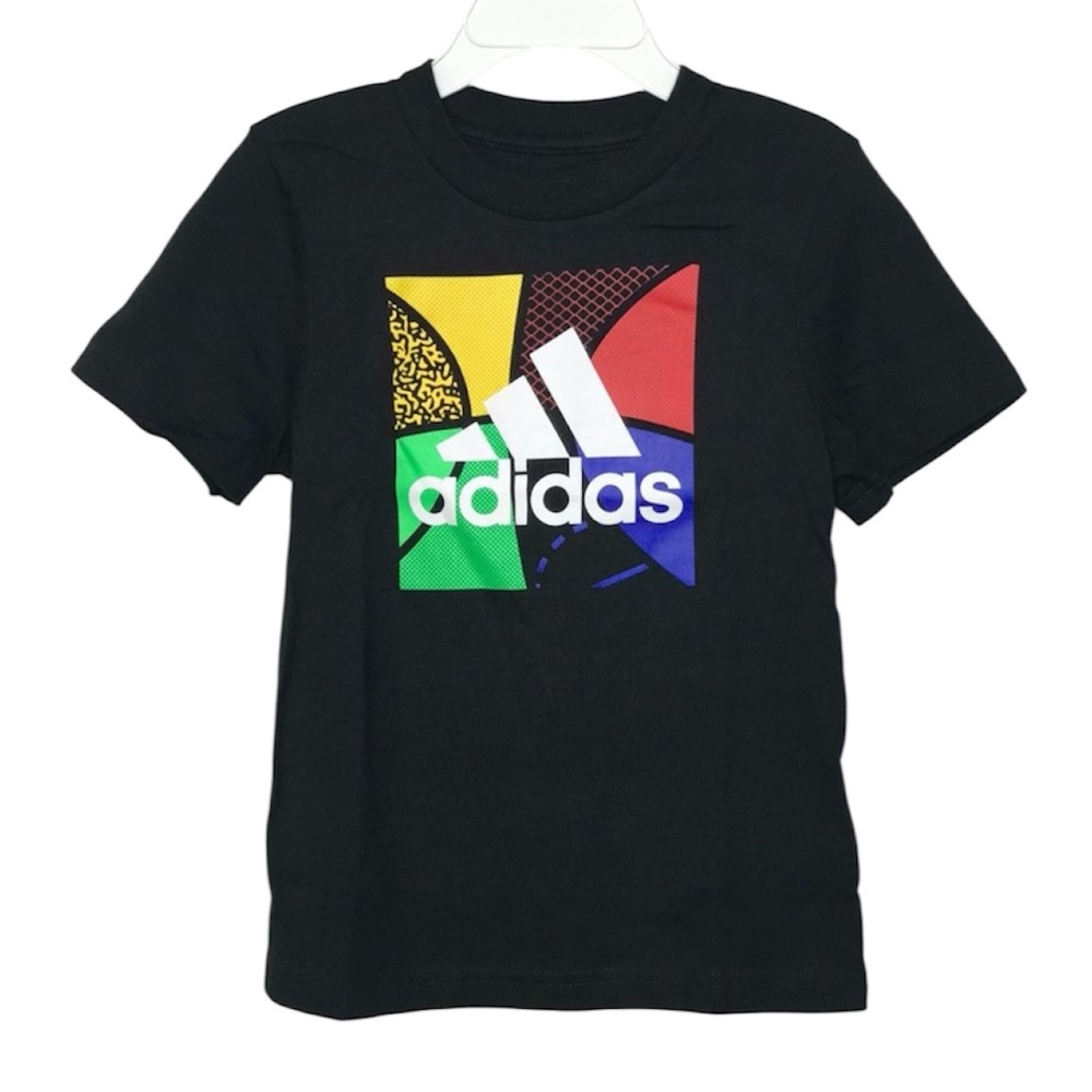 Adidas Kids S/S Logo Graphic T-Shirt | Black/Multi | Size 3T